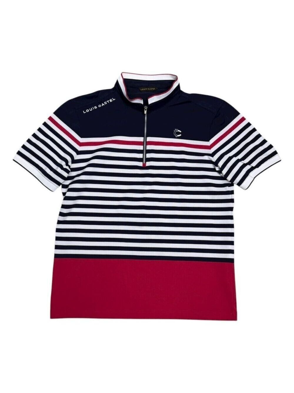 LOUIS CASTEL Lightweight Designer Stripes GOLF Business Polo Shirt Mens Medium